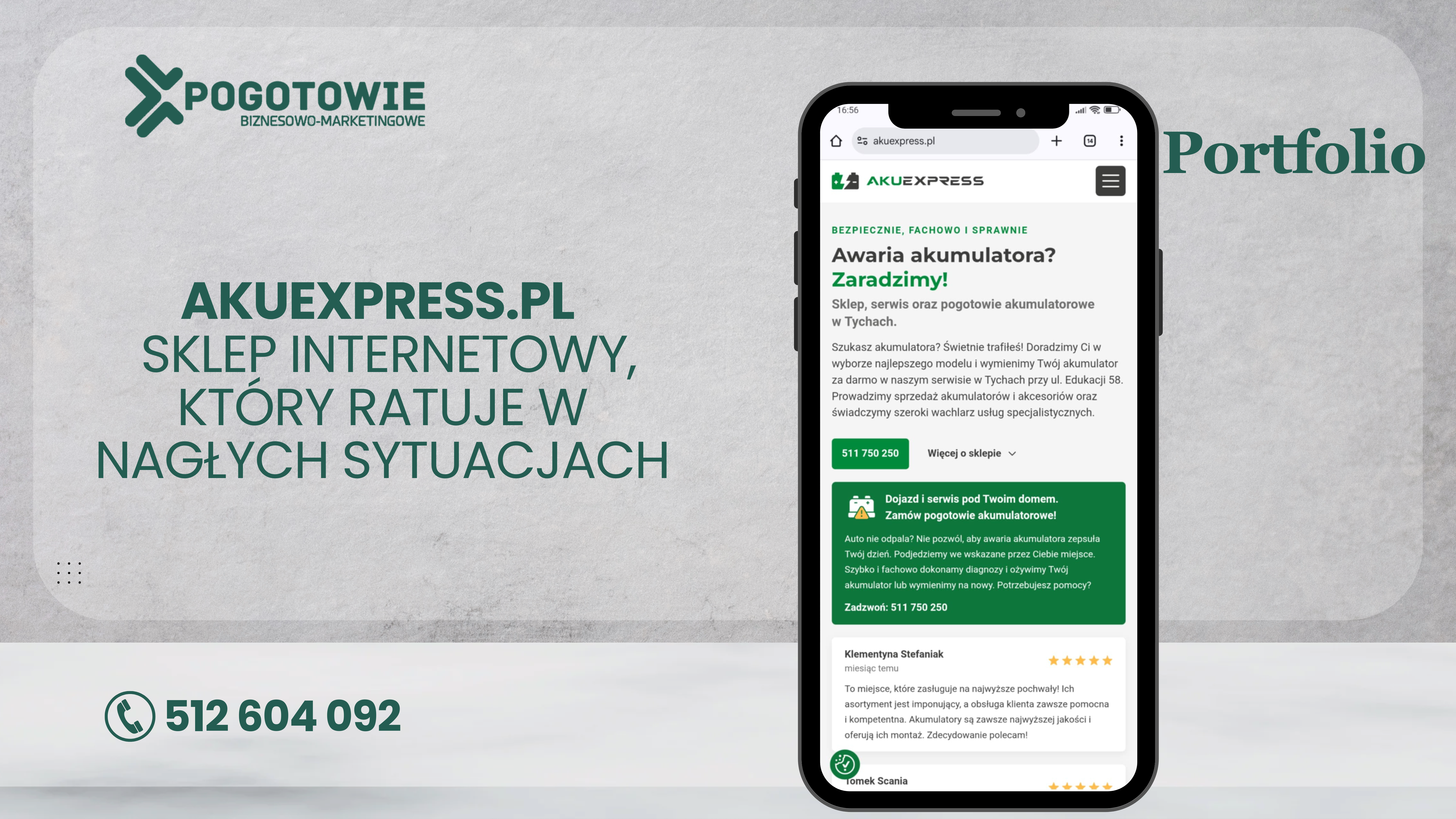 Portfolio – Sklep internetowy Akuexpress.pl: Awaria akumulatora? Zaradzimy.